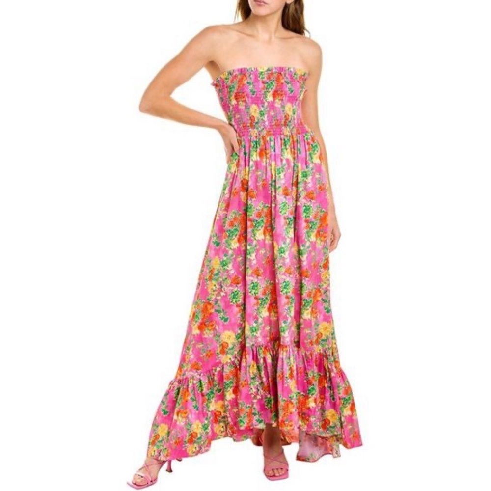Caroline conctas Floral Pink Maxi Dress - Picture 3 of 10